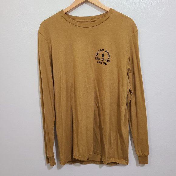 Volcom Other - Volcom Men's Mustard Yellow Long Sleeve Soft Crewneck Graphic Shirt Size Large